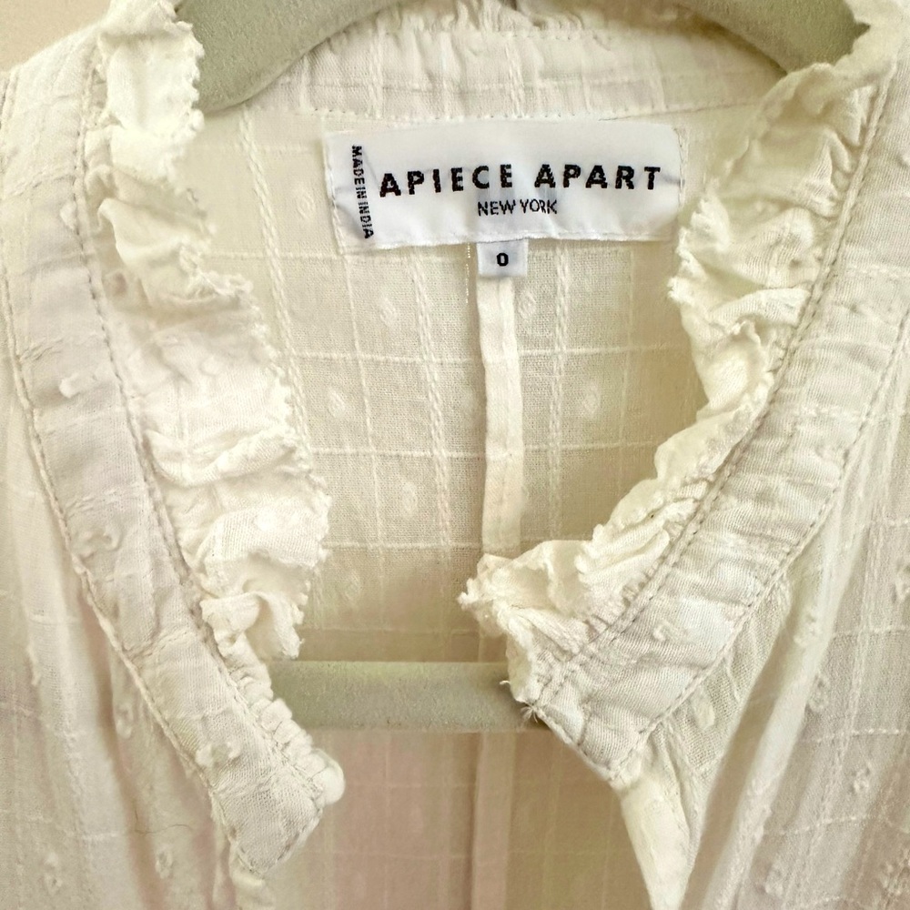 Apiece Apart size 0 white embroidered midi dress